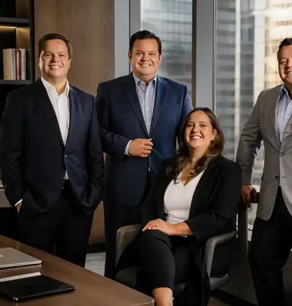 Empresarios expertos en desarrollo inmobiliario moderno en Paraguay con enfoque en innovación, ostenibilidad y calidad de vida.